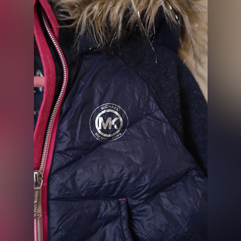 Michael Kors Toddler Girls Size 3T Down Fill & Fleece Removable Hooded Jacket - Picture 4 of 12
